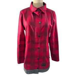 "EMPYRE" Softshell Red & Blk Check‎ Winter Zip up Snaps Old Money Preppy Horses